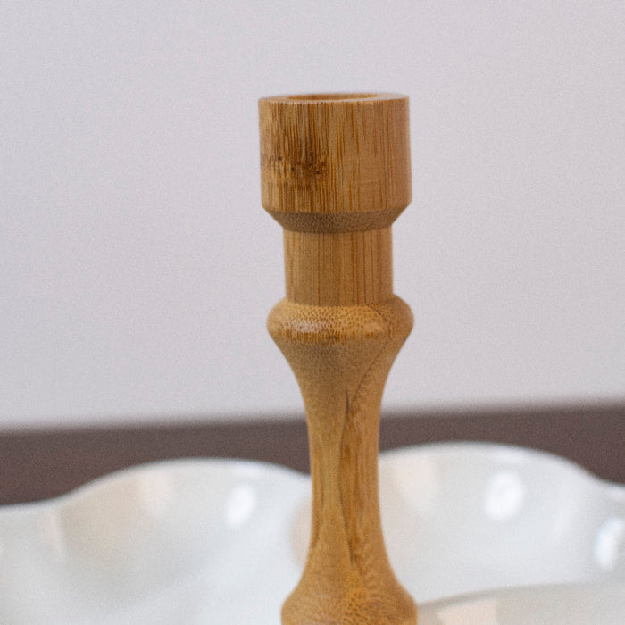 Ceramic Divided Snack Bowl With Center Handle