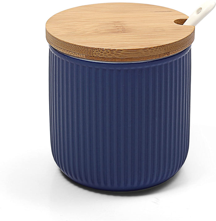 Ceramic Spice Containers with Bamboo Lid