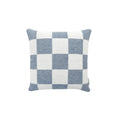 Checkerboard Denim Blue White Cushion - Rugs by Roo