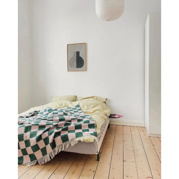 Checkerboard Green Pink Blanket - Rugs by Roo