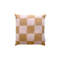 Checkerboard Terra Brown Pink Cushion - Rugs by Roo
