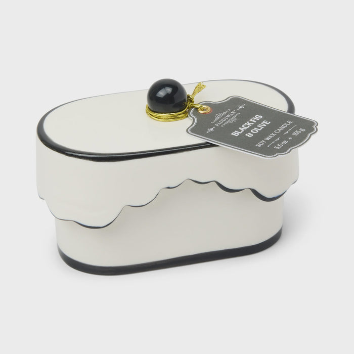Cherie 5.5oz Porcelain Ceramic Dish with Black Accents Black Fig & Olive