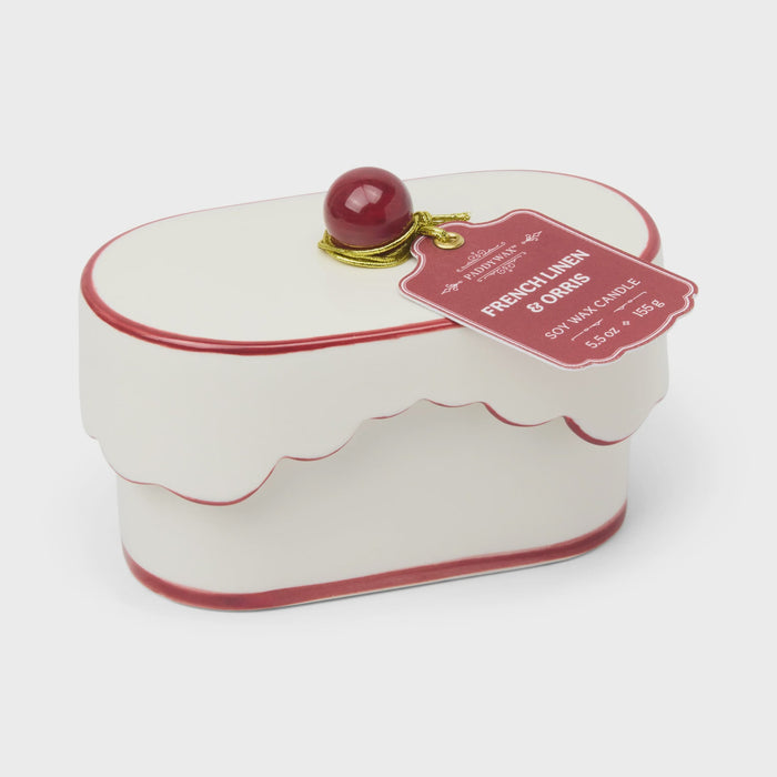 Cherie 5.5oz Porcelain Ceramic Dish with French Accents French Linen & Orris