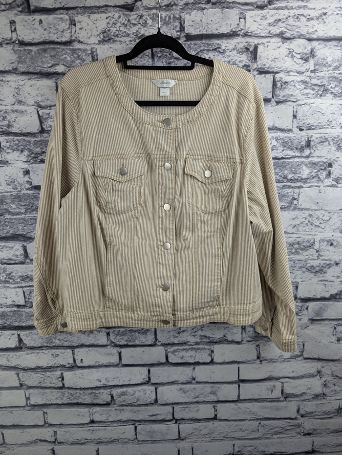 cj banks Tan Striped Jacket
