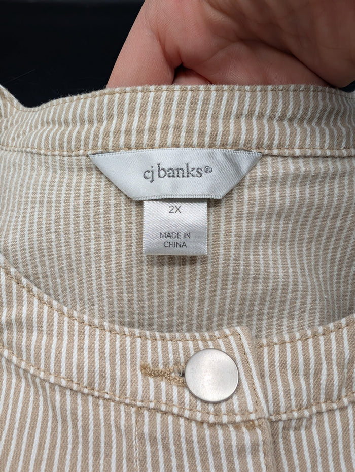 cj banks Tan Striped Jacket