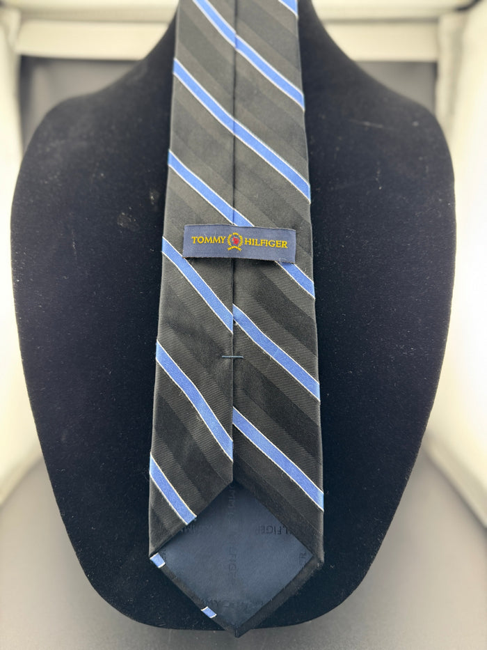 Classic Black & Light Blue Tommy Hilfiger Necktie