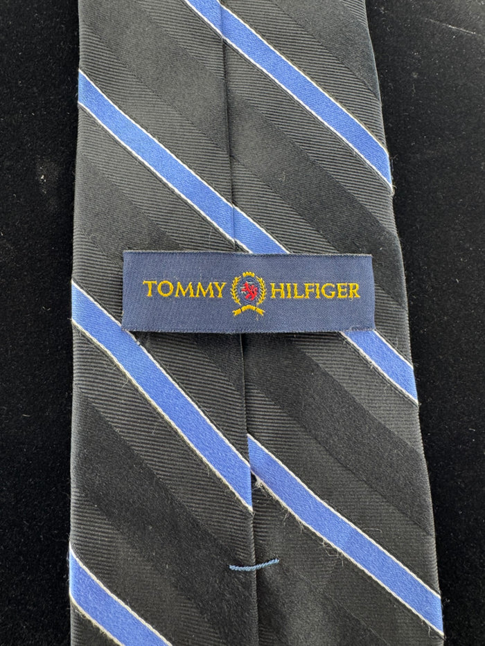 Classic Black & Light Blue Tommy Hilfiger Necktie