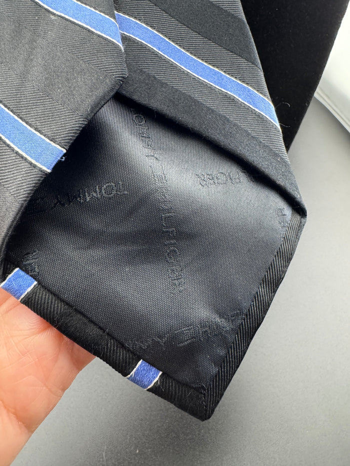 Classic Black & Light Blue Tommy Hilfiger Necktie