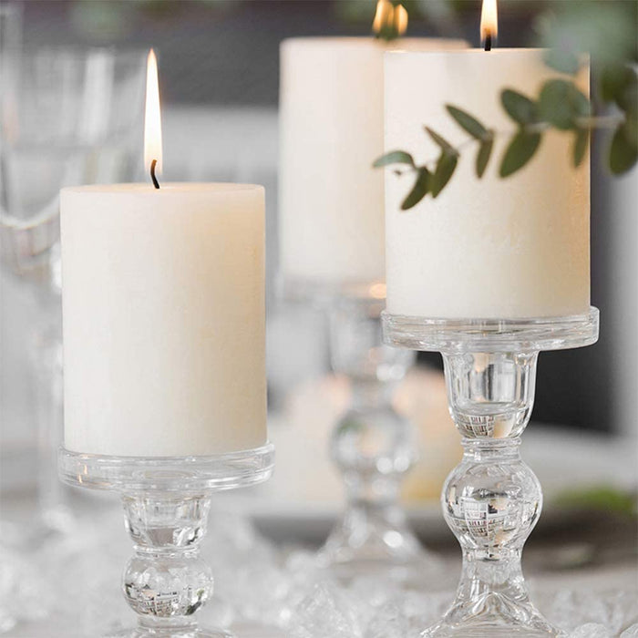 Clear Glass Candle Holder Set of 3