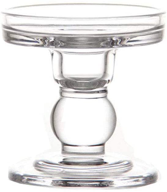 Clear Glass Candle Holder Set of 3