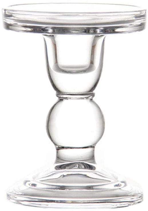 Clear Glass Candle Holder Set of 3