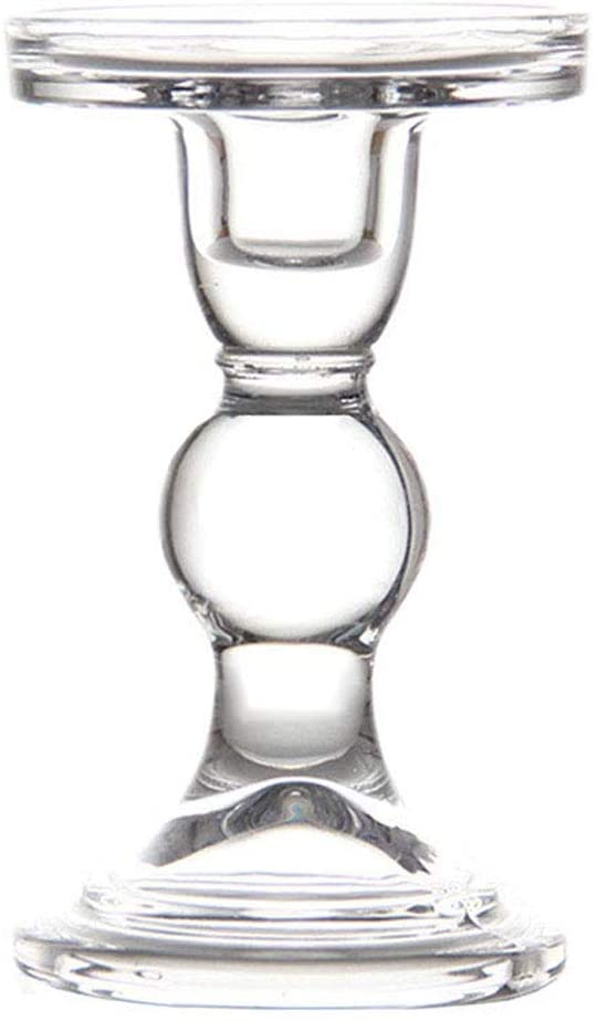 Clear Glass Candle Holder Set of 3