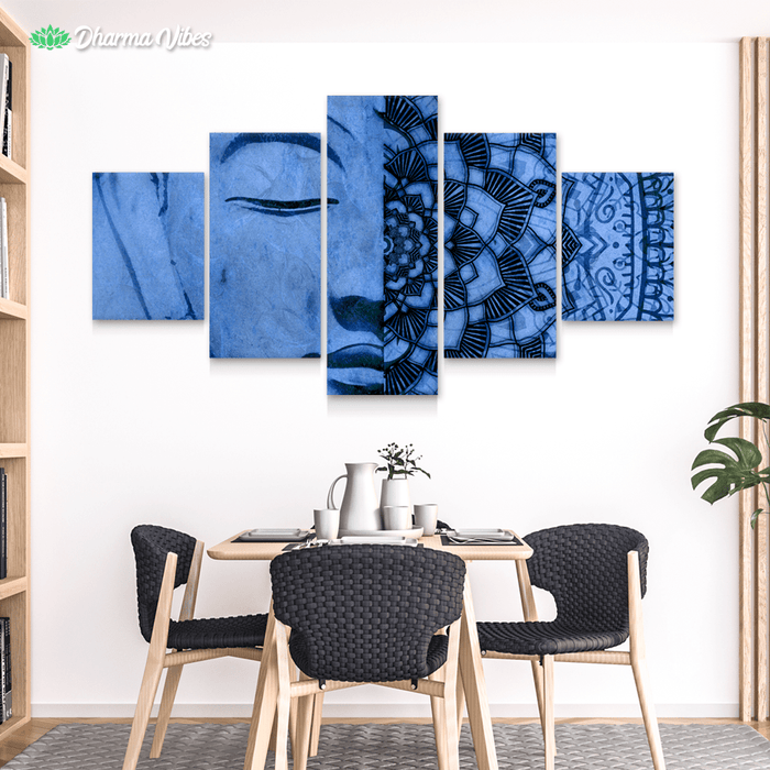 Cold Mandala Budhha by McAshe 5-Piece Canvas Art