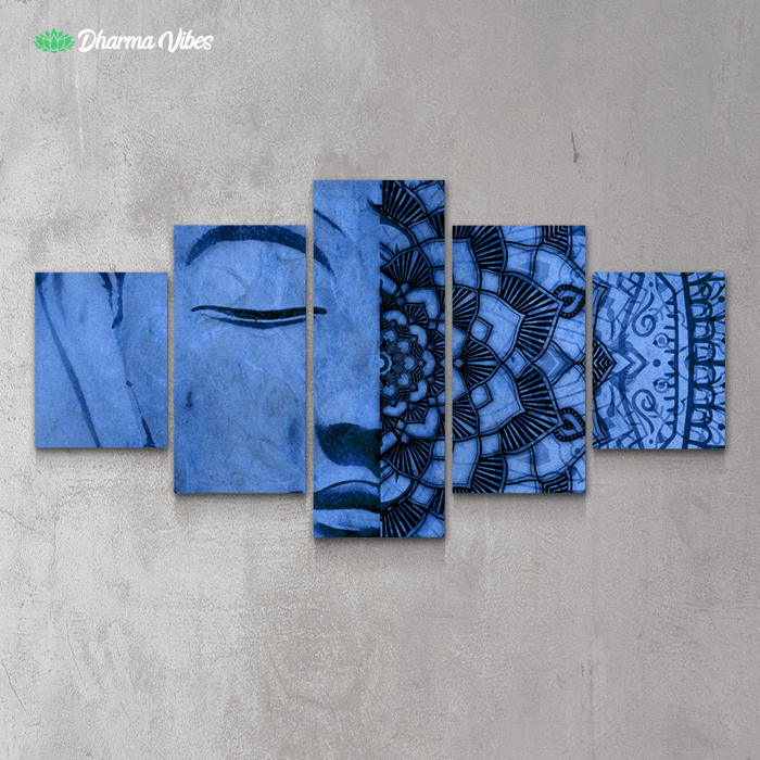 Cold Mandala Budhha by McAshe 5-Piece Canvas Art