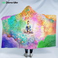 Colorful Buddha Meditation by Mcashe Hooded Blanket