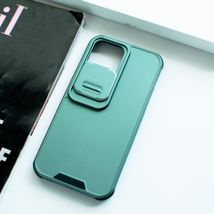 Colour Me Vivid Camera Slider Apple iPhone 13 Pro Max Cover iPhone 13 Pro Max June Trading Fern Metallic Green