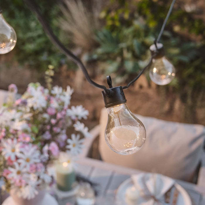 Core Connect 15m 30 Warm White Connectable Festoon Lights Black Cable