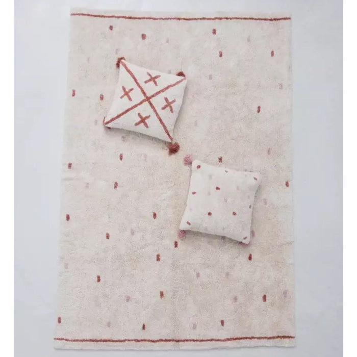 Cotton Berber Going Dotty Pink Washable Area Rug - Rugs by Roo
