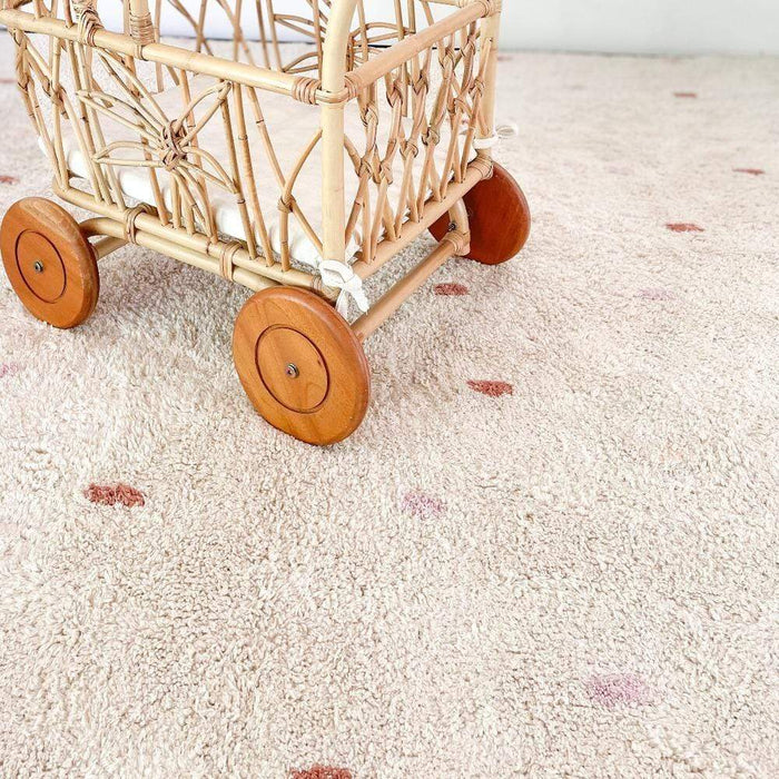Rugs by Roo | Oh Happy Home! Cotton Berber Going Dotty Pink Washable Area Rug-