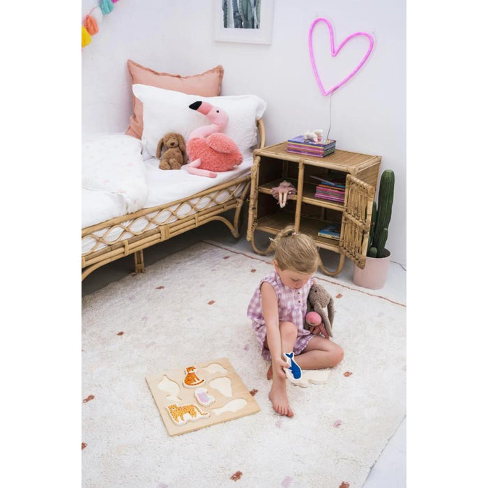 Cotton Berber Going Dotty Pink Washable Area Rug - Rugs by Roo