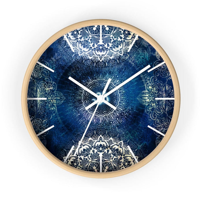 Dark Heaven Om Mandala Wall Clock by McAshe