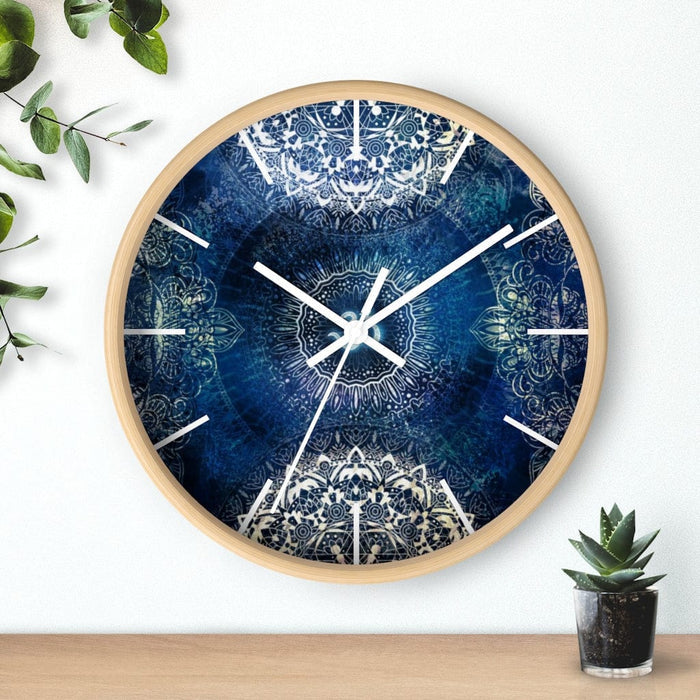 Dark Heaven Om Mandala Wall Clock by McAshe