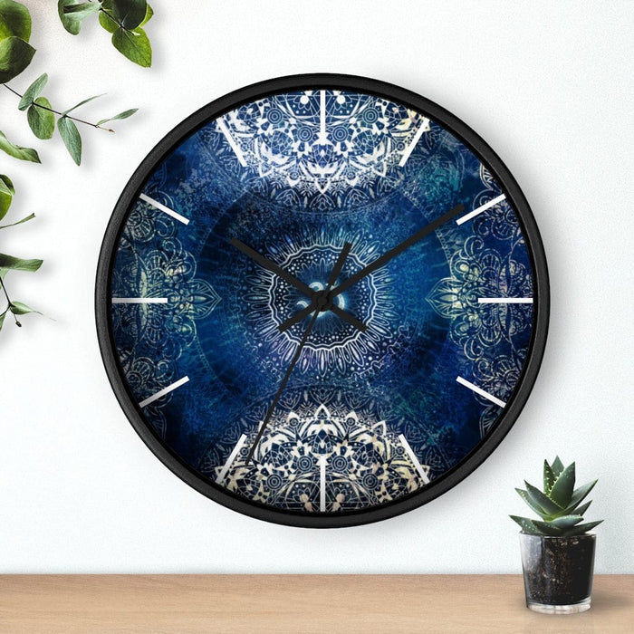 Dark Heaven Om Mandala Wall Clock by McAshe