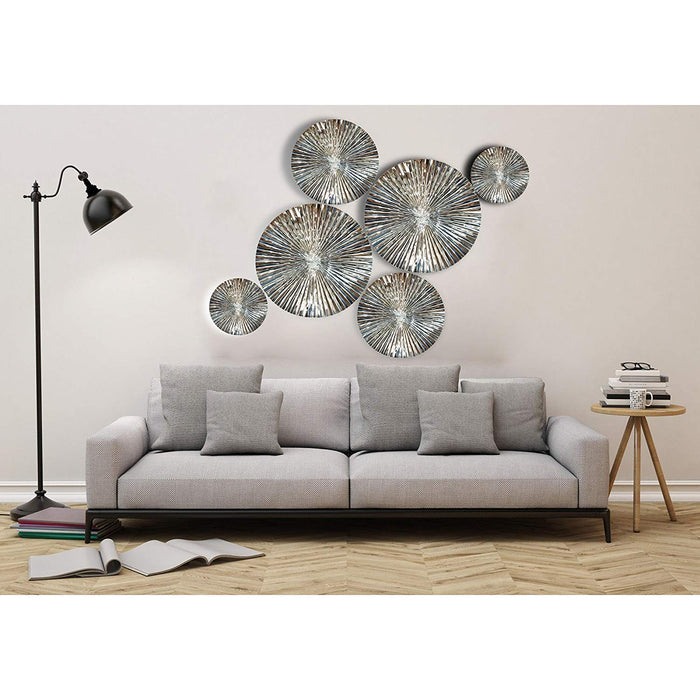 Decorative 6 Pcs Mirror Finish Handmade Metal Wall Art