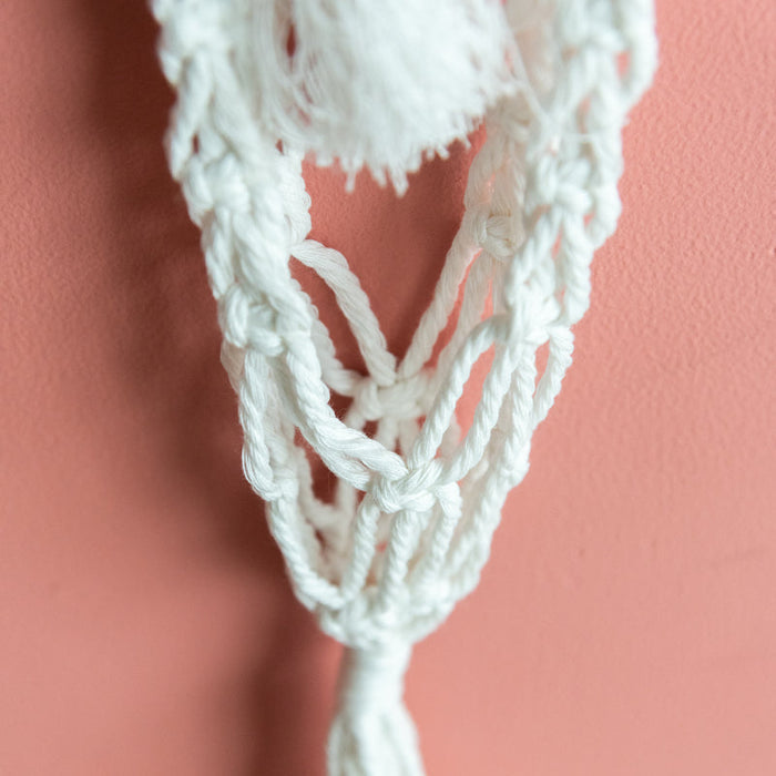 Decorative Owl Macrame Handmade Wall Hanging With Fairy Lights (Planter not included) Macrame June Trading