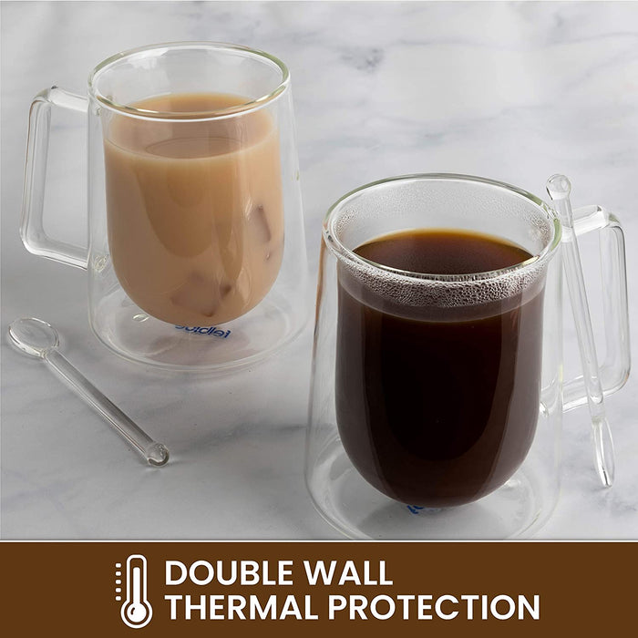 Double Walled Coffee Mugs Set of 2