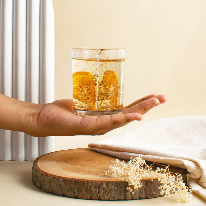 Dried Bloom Aroma Gel Candle | Rosy Tangerine Candles The June Shop