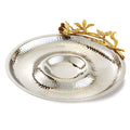 Elegance Butterfly Dip serving Tray, 12.5", Silver/Gold