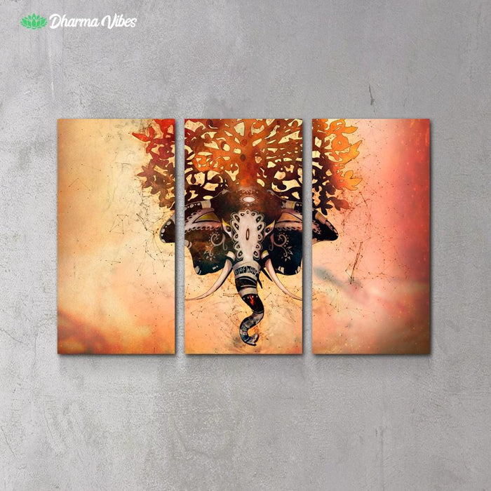 Elephant of Life by McAshe 3-Piece Canvas