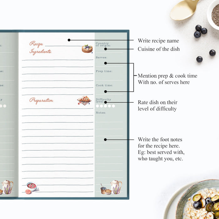 Enjoy Your Food, Enjoy Your Life - Recipe Journal Recipe Journals The June Shop