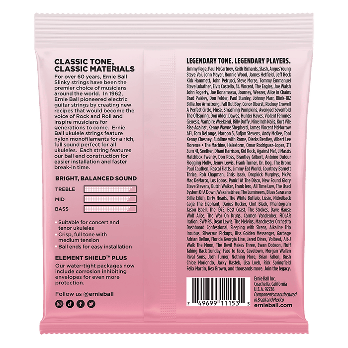Ernie Ball Concert/Tenor Nylon Ball End Low G Strings