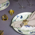 Feather Essence Gold Napkin Rings (Set of 6) Napkin Rings June Trading