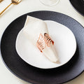 Feather Essence Rose Gold Napkin Rings (Set of 6) Napkin Rings June Trading