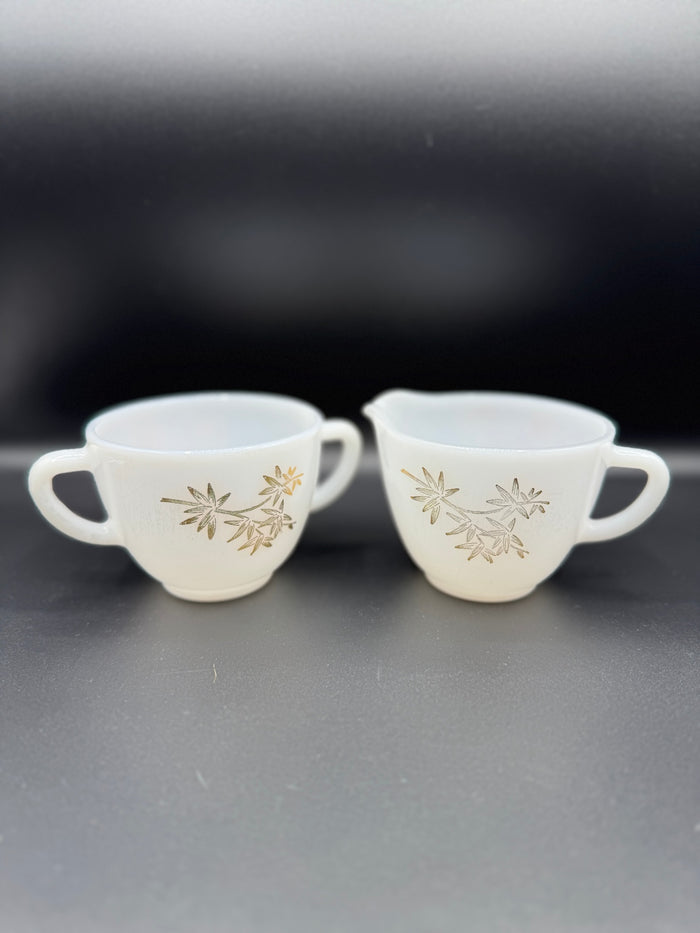 Federal Glass Golden Glory Creamer Set