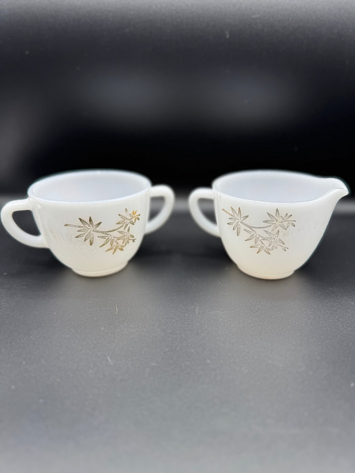 Federal Glass Golden Glory Creamer Set