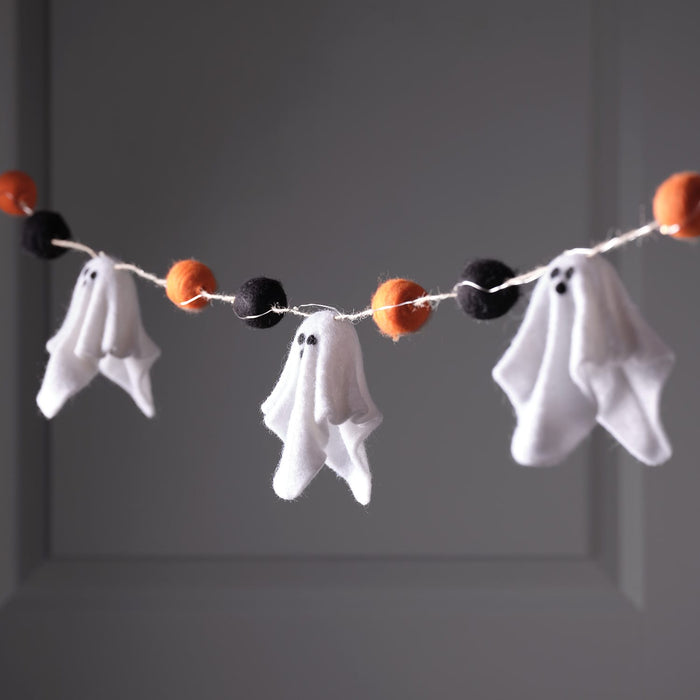 Felt Ghost LED Halloween Garland
