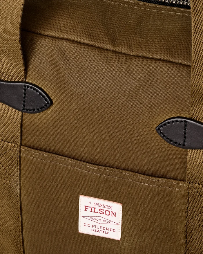 Filson Tin Cloth Tote Bag with Zipper