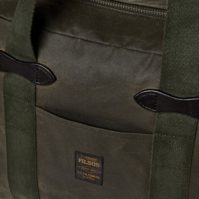 Filson Tin Cloth Zippered Tote Bag: Otter Green