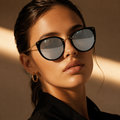 Flick It Round Cat Eye Cool-Tone Sunglasses
