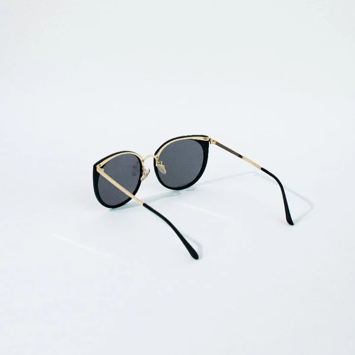 Flick It Round Cat Eye Cool-Tone Sunglass Eyewear ERL