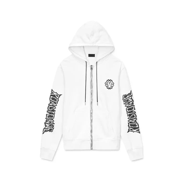 Floyd Zip Up Hoodie 'White Metal Road To Awe'