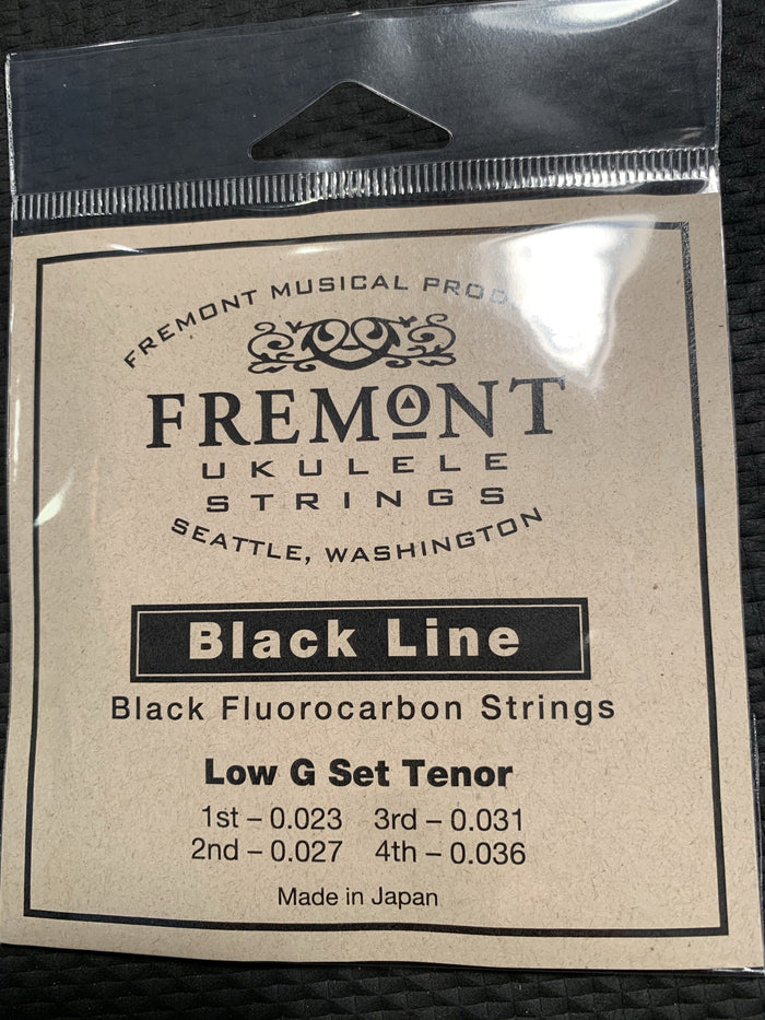 Fremont Tenor Black Line Flurocarbon Ukulele Strings - Low G Set - Black - Aloha City Ukes