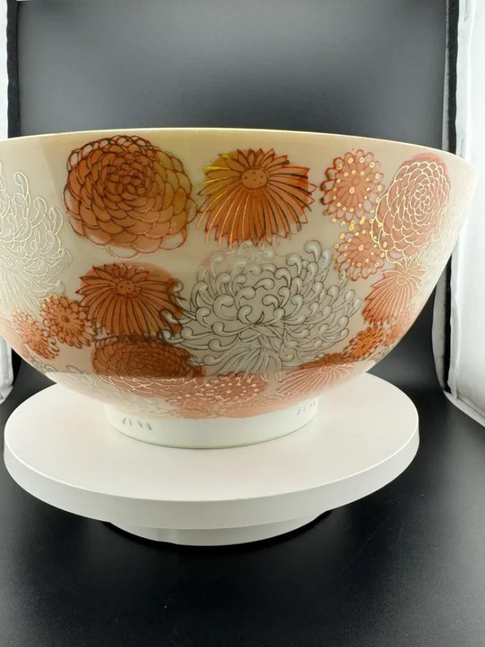 Fujita Kutani Orange Chrysanthemum Serving Bowl - 10"