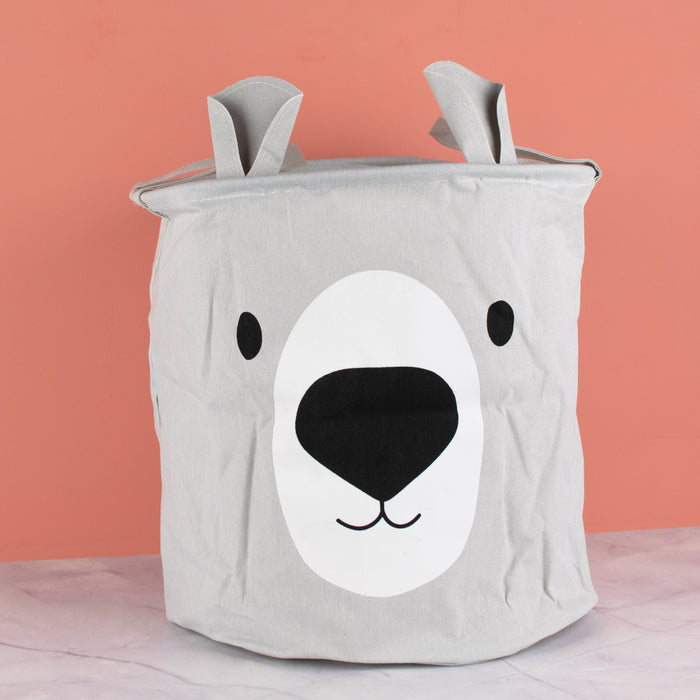 Fun Quirky Laundry Basket for Home Laundry Bag June Trading Light Grey