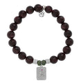 Garnet Stone Bracelet with Snake Sterling Silver Charm