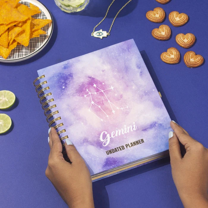 Undated Yearly Planner - Gemini (2023 Collection) + Ultimate Sticker Book Undated Planners June Trading